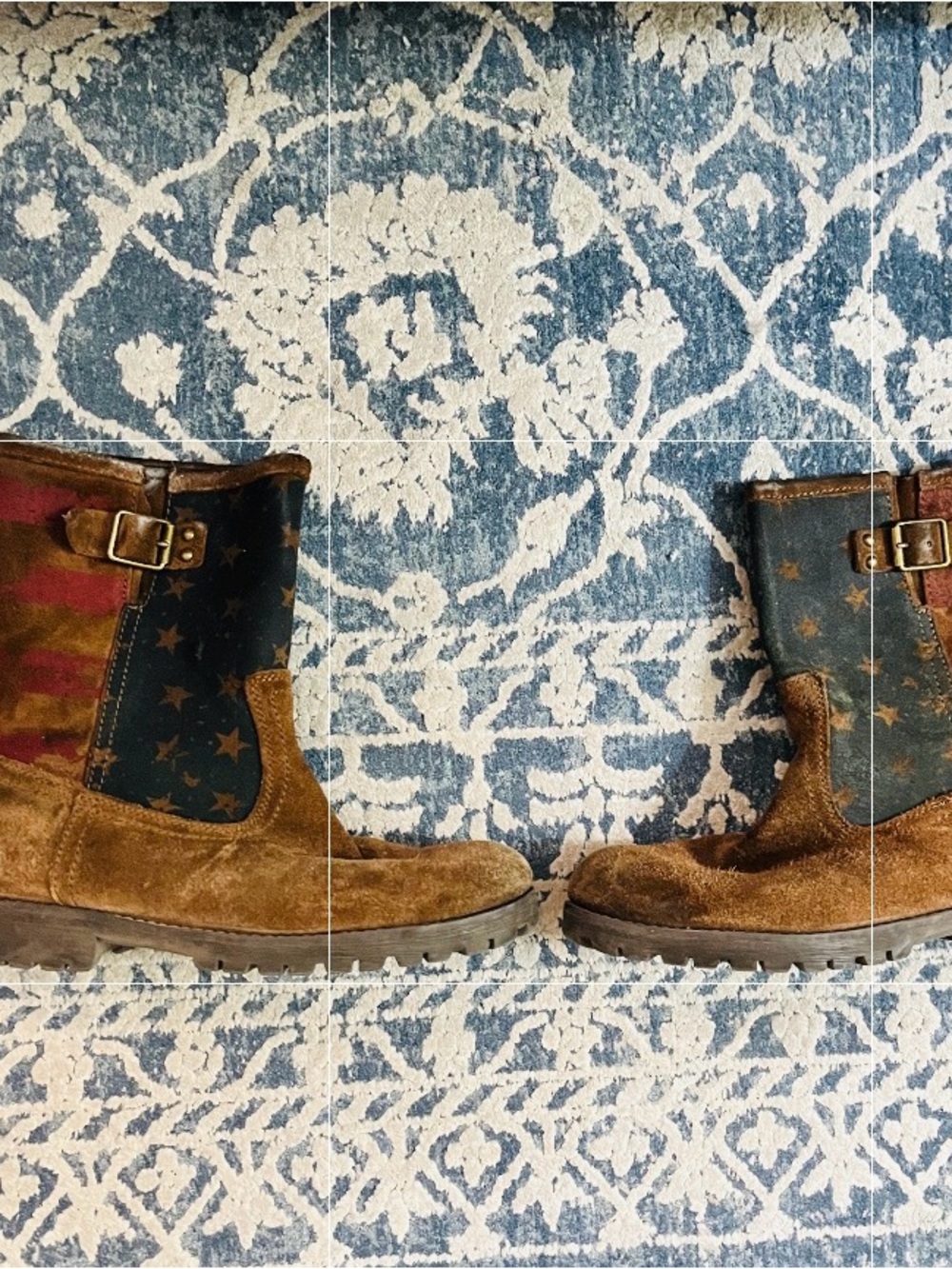 Ralph Lauren Denim & Supply vintage Stars and Stripes flag suede boots - Picture 5 of 6